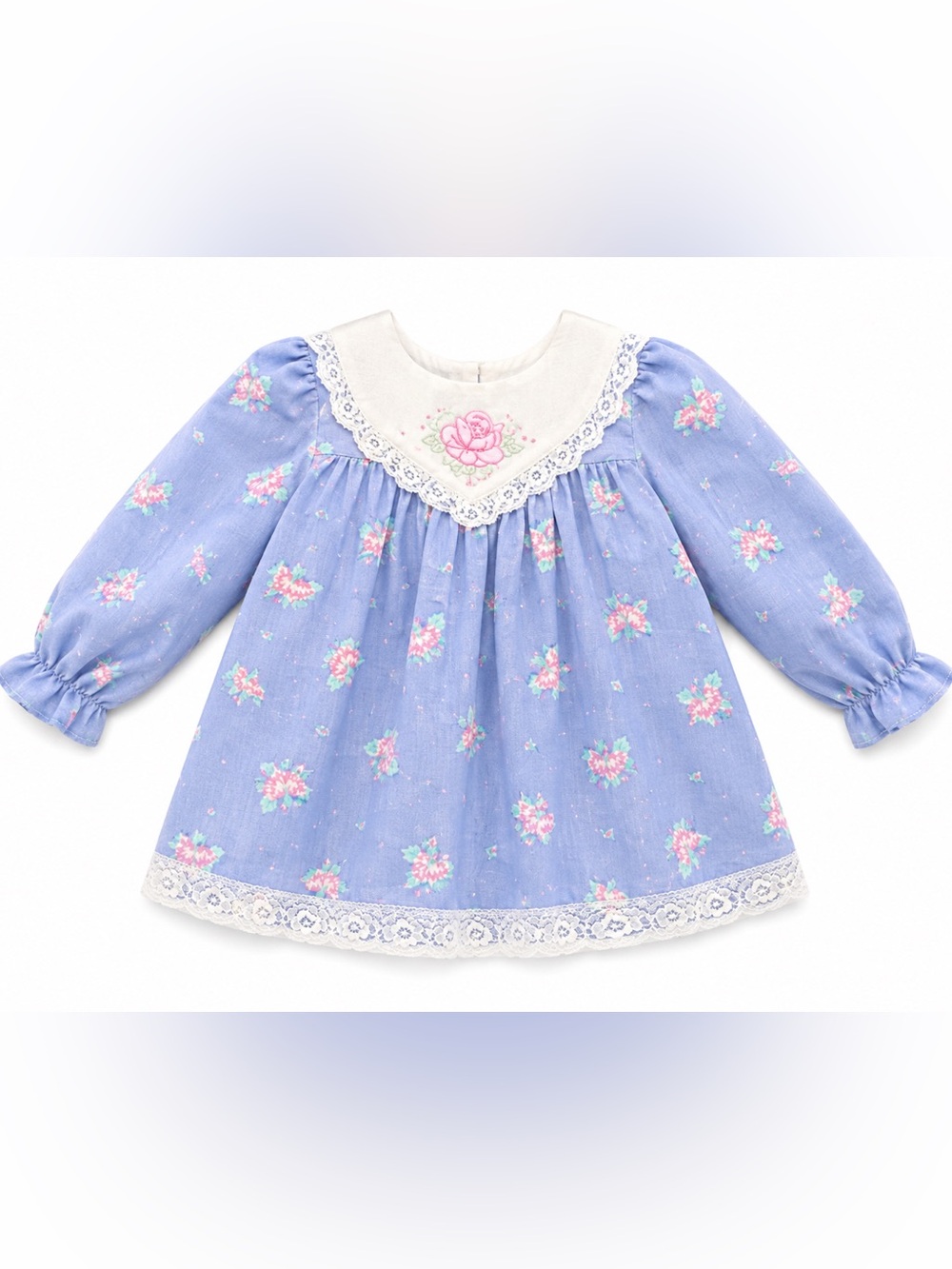 Vintage 1990s Cuddle Hugs Girls Floral Peter Pan Collar Blouse 2T